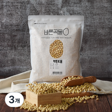 바른곡물 국산 백태, 800g, 3개