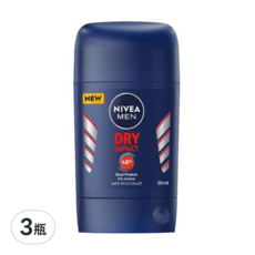 妮維雅 Nivea 男士止汗爽身乳膏 乾適活力 50ml,3瓶