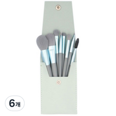 디에스 메이크업 뷰티 브러쉬 8종 + U자 브러쉬 팩 세트, 6개, 블루