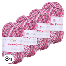 마마니트 코튼퀸 자카드 뜨개실, 9074 와인mix, 8개