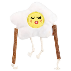 LINSLINS 早餐家族毛絨貓用玩具, 1個, 煎蛋妹妹