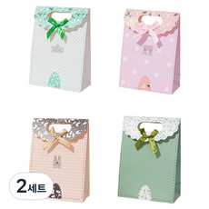 마켓감성 플랩 리본 선물가방12P 대형, 건축물, 2세트