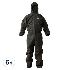 다소 두꺼운 부직포 작업복, 블랙, 6개