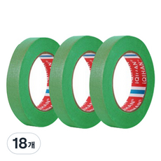 iQIHAN 칼라 마스킹 종이테이프 20mm x 15m, 그린, 18개