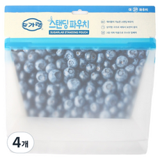 슈가랩 재사용 가능한 스탠딩 파우치 지퍼백, 대, 2개입, 4개