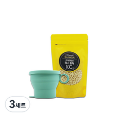 미나래 셀프왁싱 얼굴 인중 겨털 홀릭 100g + 왁싱 전용용기 세트, 3세트