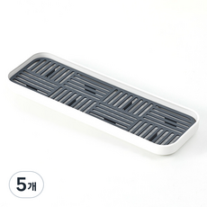 건조 식기 수납 물빠짐 받침대, 그레이, 5개, 1단