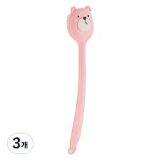 ZBIBI 小熊造型長柄搓澡刷, 1入, 3個, 粉色