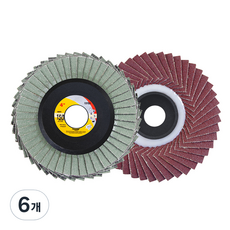 바벨롭 그라인더 사포날 해바라기 휠 페이퍼 100mm 150방, 6개