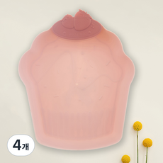 딸기컵케이크 쟁반, 핑크, 4개