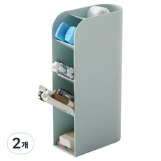 Goodie Pie 多用途桌面裝飾文具整理5格筆筒, 2個, 藍色