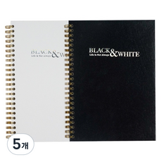 OXFORD 黑白硬殼左翻線圈筆記本 A5 80p, 5個, 隨機出貨