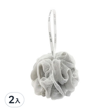 MOCODO 伴佳家 雙層綿柔沐浴球 起泡豐富 溫和潔淨 舒適呵護肌膚, 灰色, 1入, 2顆