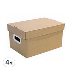 포테가르 종이 리빙박스 12L, 갈색, 4개