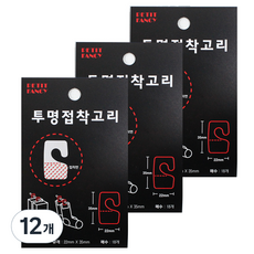 Petit 透明黏性掛鉤 da5404, 12個, 單一顏色