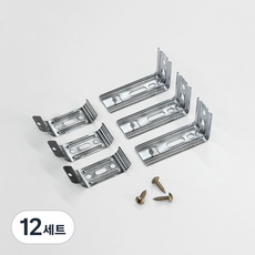 더원홈데코 콤비 블라인드 ㄱ자 브라켓 6.8 x 3.7 x 2.7 cm + 스냅 6.9 x 2.3 cm + 목재 피스 19mm 세트, 메탈, 12세트