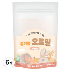퍼기 유아용 유기농 오트밀 이유식 가루입자, 300g, 6개