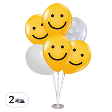 Mii Mii Party 生日派對微笑氣球多功能支架組, 2套, 混搭微笑