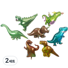 빅 공룡 풍선 7종 세트, 혼합색상, 2세트