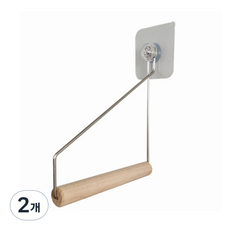 JLIFE 簡約黏貼式原木掛勾, 木質, 2個