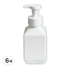 뉴앤룩 폴리 거품용기 샴푸 핸드워시 리필공병 거품 400ml, 화이트, 6개