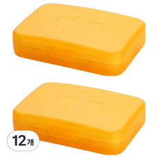 루네온 다용도 휴대용 약통 케이스 노란색, 12개