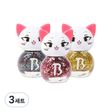 BABLIE 貓咪兒童指甲油3件組, C, 3個