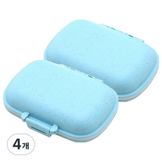 Goems 攜帶式迷你分裝藥盒 天藍色 10.5 x 8.5 x 3 cm, 4個