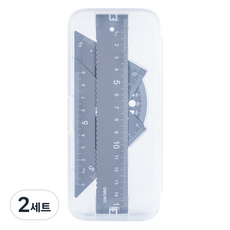 deLi 得力 金屬三角尺角度器 4種組, 2套, 深灰色