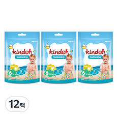kindoh 游泳用優質褲型尿布, 第6階段, 36片