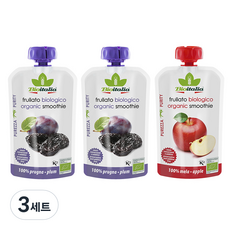 비오이탈리아 유기농 퓨레 푸룬 2p + 사과 세트, 푸룬맛, 사과맛, 3세트