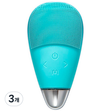 慎重商店 矽膠潔面刷 震動 臉部 毛孔 黑頭 洗臉 潔面刷, 藍色, 3個