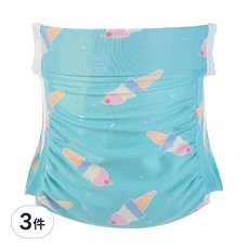 SIKAER 喜可褲 印花系列機能環保布尿布, 360度全方位防水防漏設計, 透氣不悶熱, 迅速吸收, 108 冰淇淋, 3件