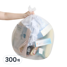 네이쳐리빙 재활용 쓰레기 분리수거 배접 비닐봉투 화이트, 60L, 300개