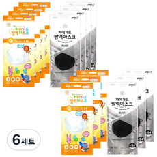 하이가드 숲의숨 방역 황사마스크 2종 세트 화이트 소형 KF94 7p + 블랙 대형 7p, 6세트