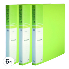 마이다스 40매 칼라 링화일 인덱스 A4 3공, 연두색, 6개