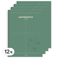moong9 3000 4格數學練習本, 綠色, 12個