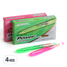 JAVAPEN Power Line螢光筆系列 原色 粉色+淺綠色, 粉紅色12支+薄荷綠12支, 2組