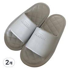 EVER HOUSE 經典字母絎縫室內拖鞋, 灰色, 2個