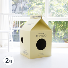 옥희독희 냥혼자산다 특대형 숨숨집 스크래쳐, 베이지, 2개