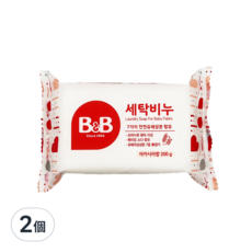 B&B 嬰幼兒衣物洗衣皂 刺槐香, 200g, 2個
