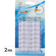 전선정리 클립 대형 16개입 x 13p 세트, 투명, 2세트