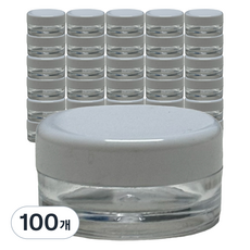 迷你圓形乳霜罐 3g, 透明, 100個