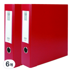 마이다스 D링 합지 바인더 명찰형 3공 A4 7cm, 적색, 6개