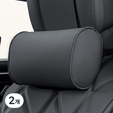 Ez2mk Soft 사계절 통기성 펀칭 자동차 목쿠션 MS-1220, 블랙, 2개