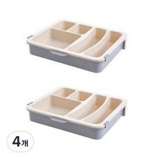 옷장 서랍 정리 2단 수납함, 4개, 아이보리