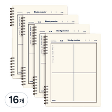 MUNID It spring 左翻式四分割彩色數學筆記本, 16個, 象牙白
