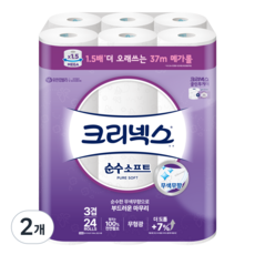Kleenex 舒潔 3層棉柔捲筒衛生紙, 37m, 24捲, 2袋