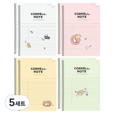 Pinkfoot Nyang Nyang Cornell線圈筆記本 4款 各2入, 白色+粉色+黃色+綠色, 5組