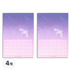 플레플레 마음더하기 배럴댄 원고지형 메모지 세로형, 고래 별자리, 4개, 1개입
